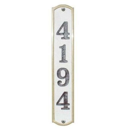 QUALARC 4.5 in. Wexford Vertical Natural Black Stone Color Solid Granite Address Plaque WEX-4719-BN